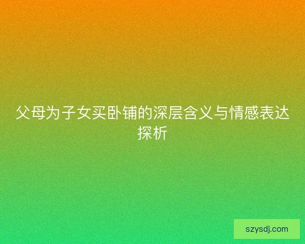 父母为子女买卧铺的深层含义与情感表达探析